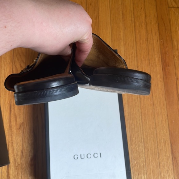 GUCCI Princetown Black Leather Slides - Picture 6 of 7
